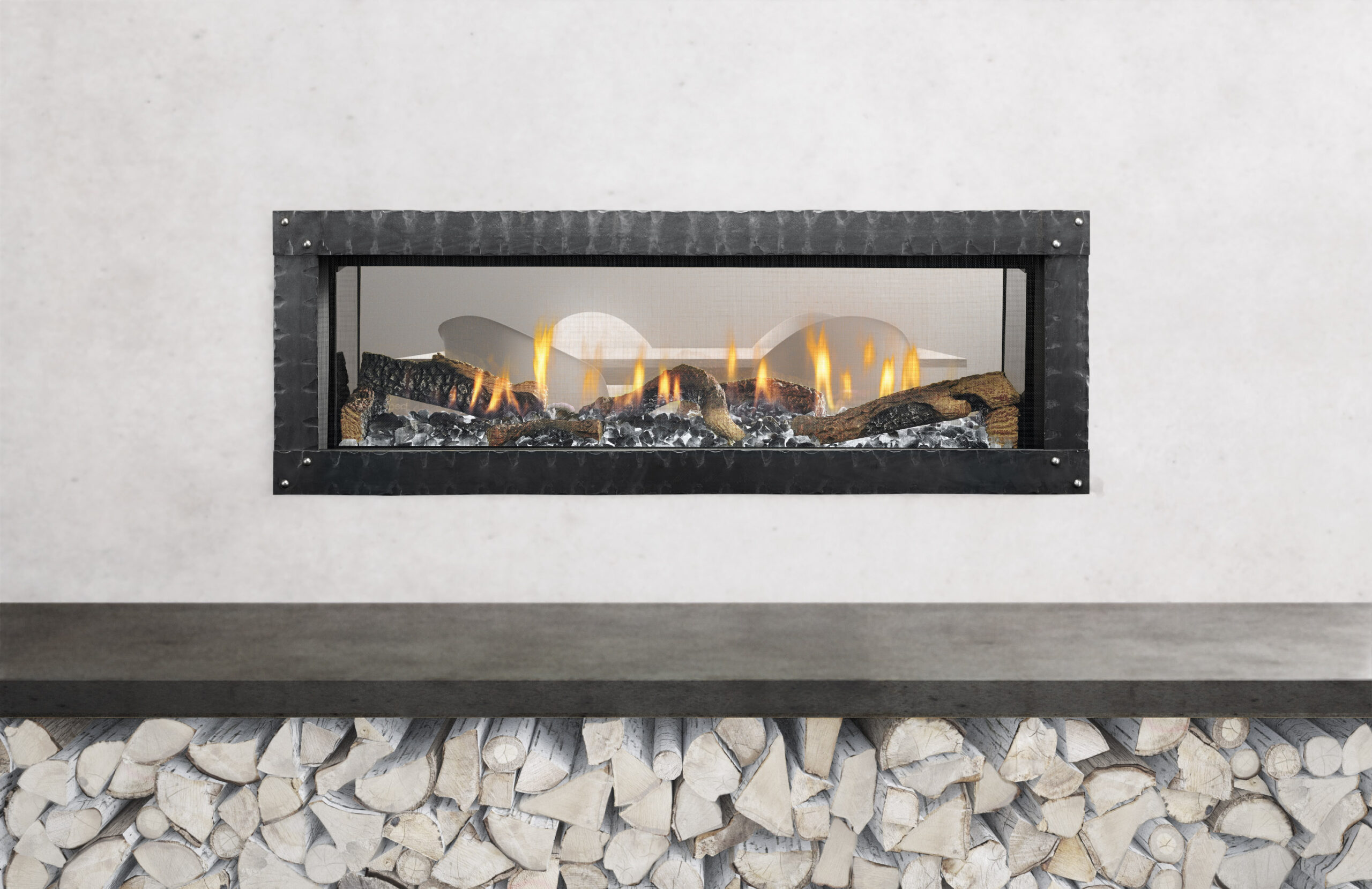 MEZZO 48 See-Through - Photo (Straight On Photo, Loft Forge Front, Iced Fog Media, Natural Log Set, 4C, High Res)