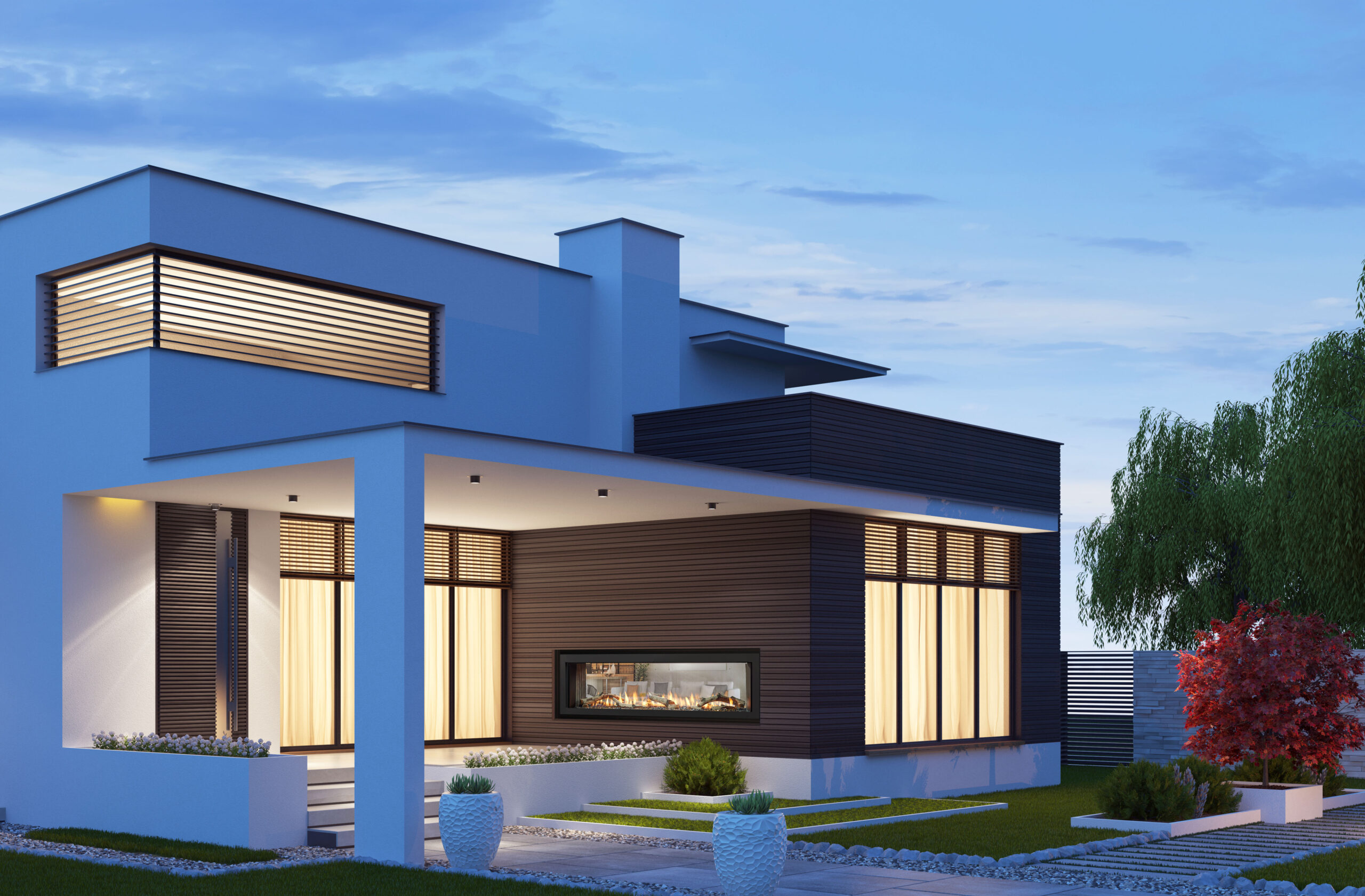 Modern villa. Architecture concept for Real estate.